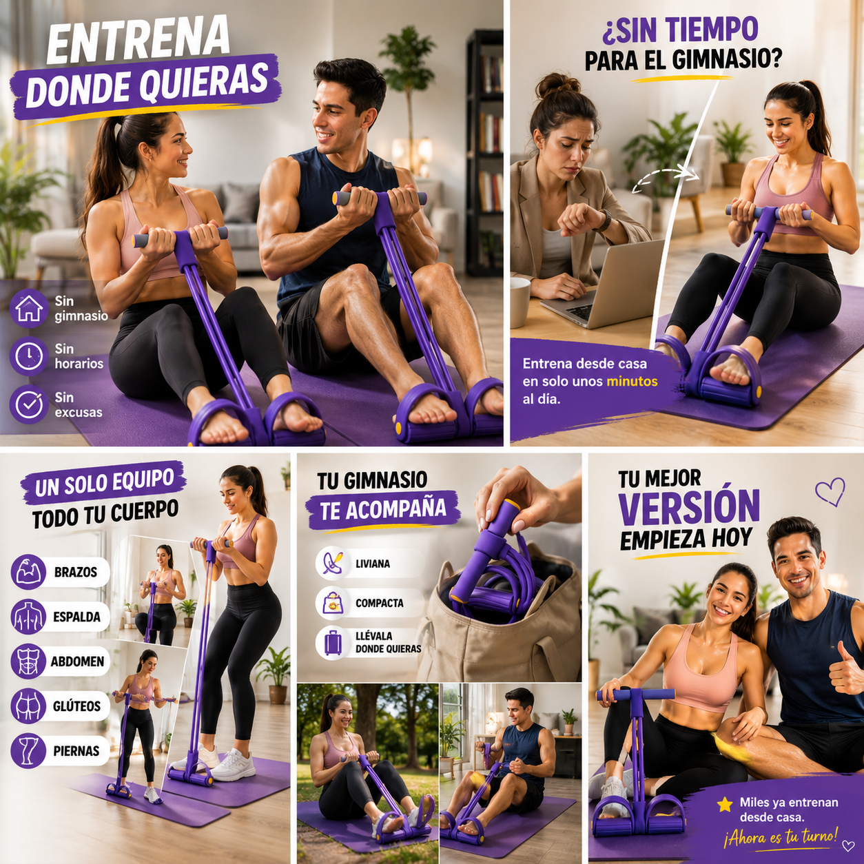 Banda Elástica de Entrenamiento – Resistencia para Ejercicio en Casa