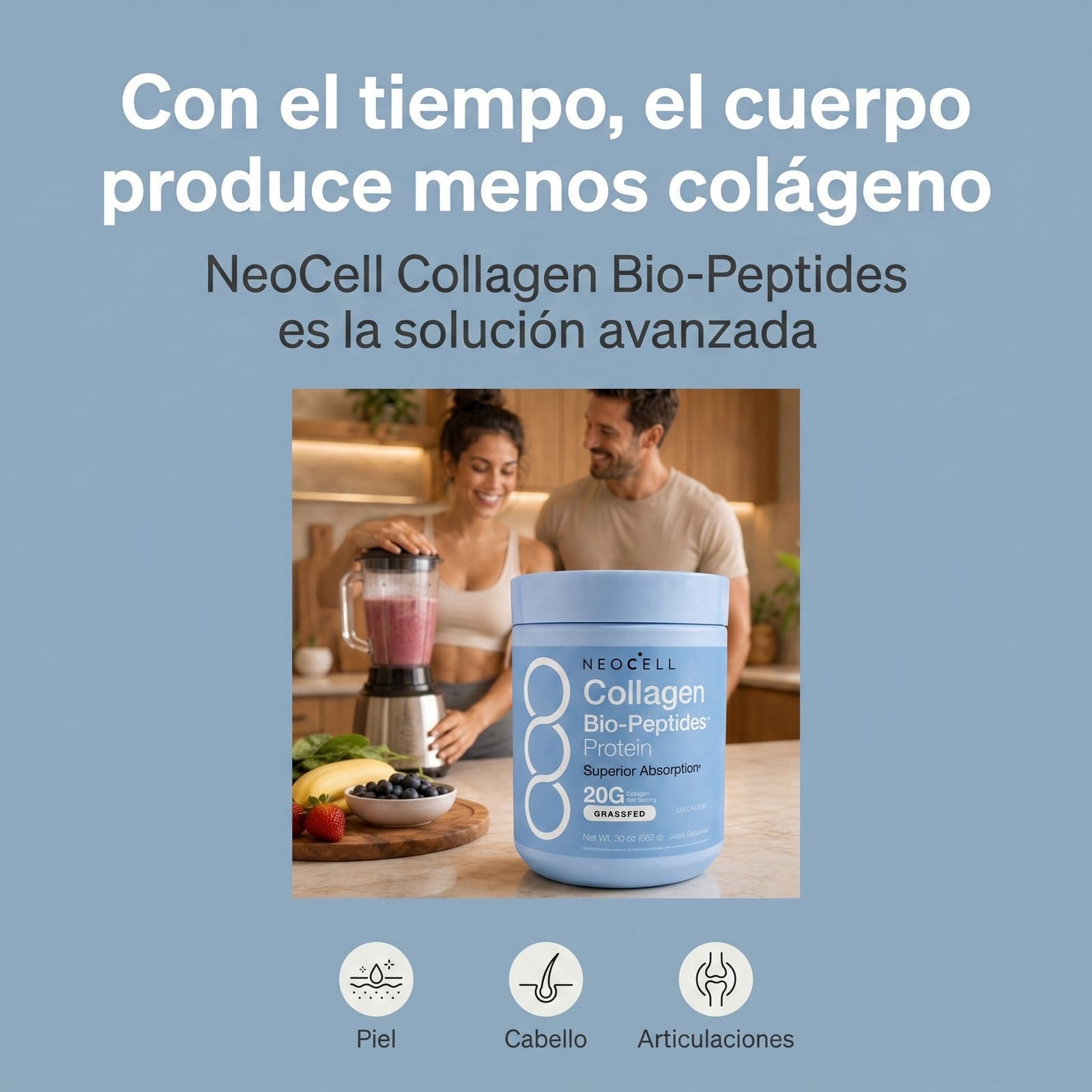 NeoCell Collagen Bio-Peptides – Colágeno Hidrolizado para Piel, Cabello y Articulaciones