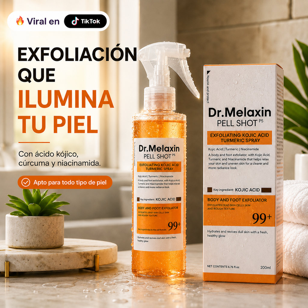 Dr. Melaxin Pell Shot P5 – Spray Exfoliante con Ácido Kójico y Cúrcuma | 200ml