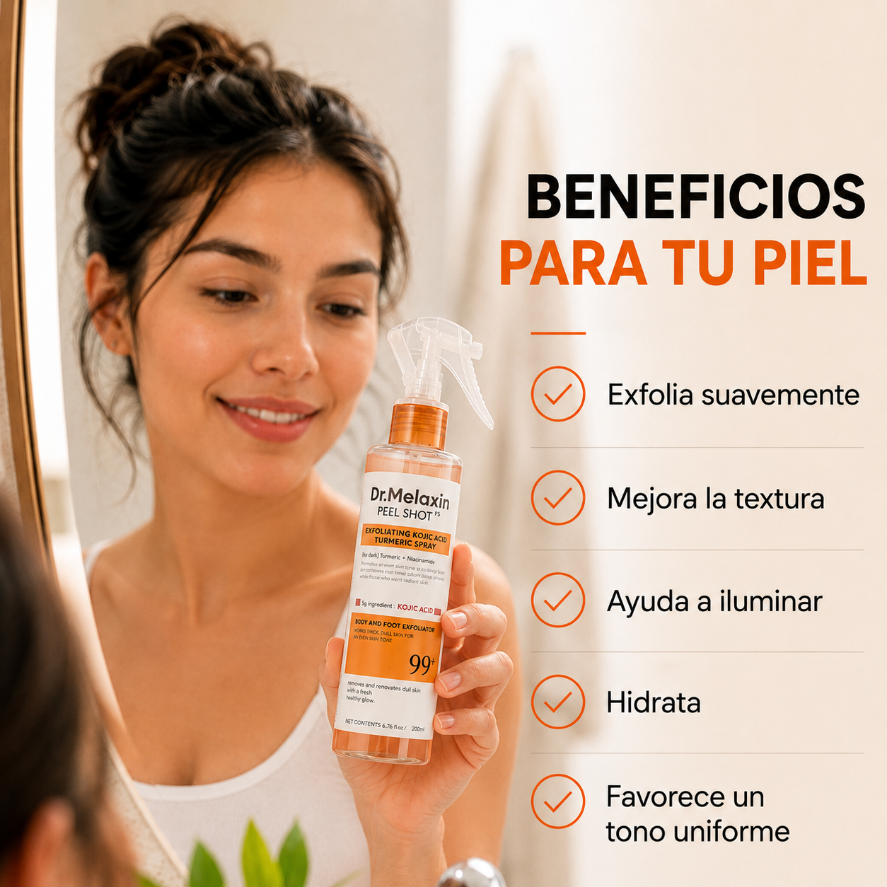 Dr. Melaxin Peel Shot P5 – Spray Exfoliante con Ácido Kójico y Cúrcuma | 200ml