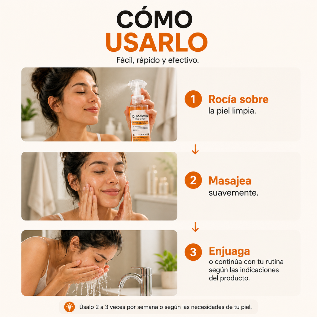 Dr. Melaxin Pell Shot P5 – Spray Exfoliante con Ácido Kójico y Cúrcuma | 200ml