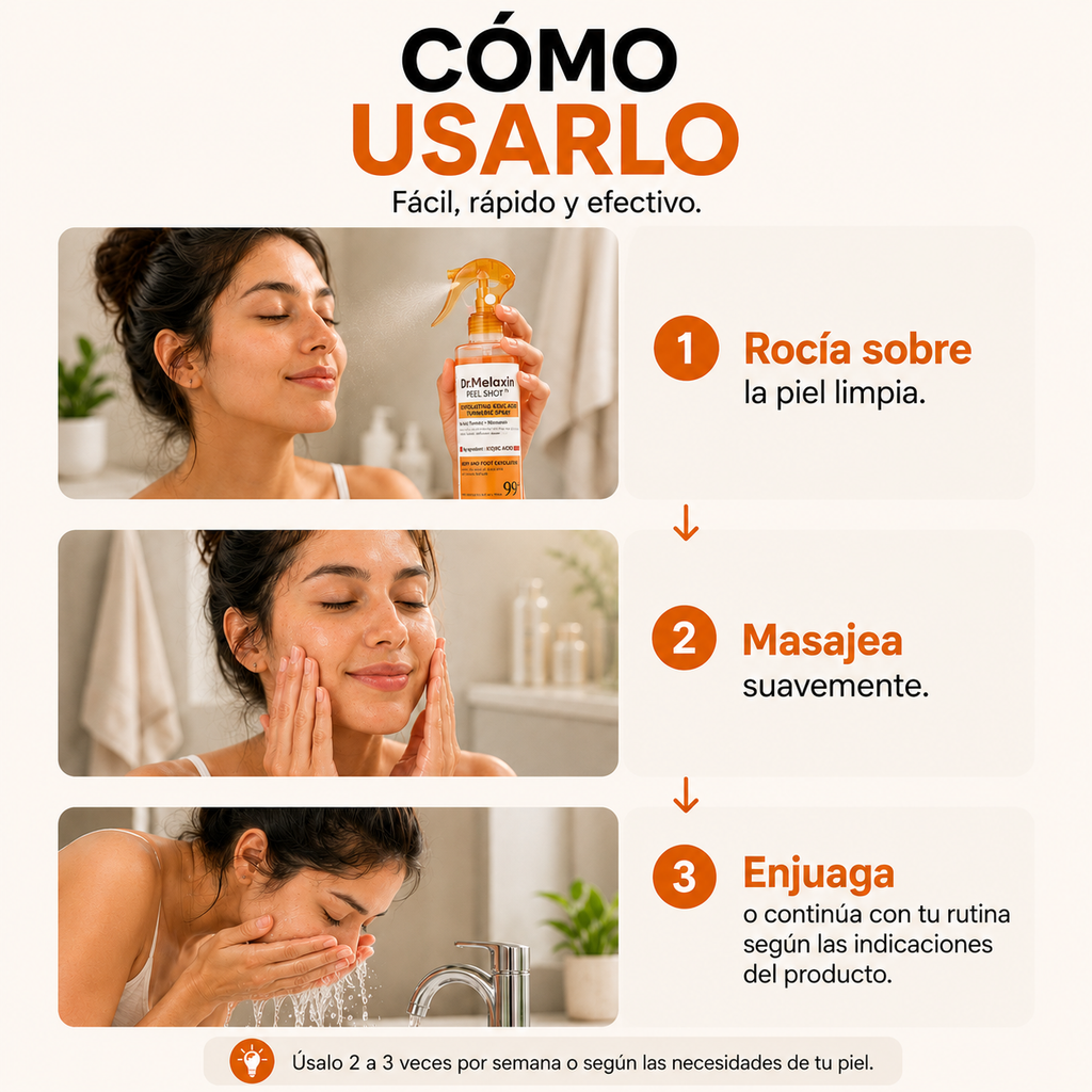 Dr. Melaxin Peel Shot P5 – Spray Exfoliante con Ácido Kójico y Cúrcuma | 200ml