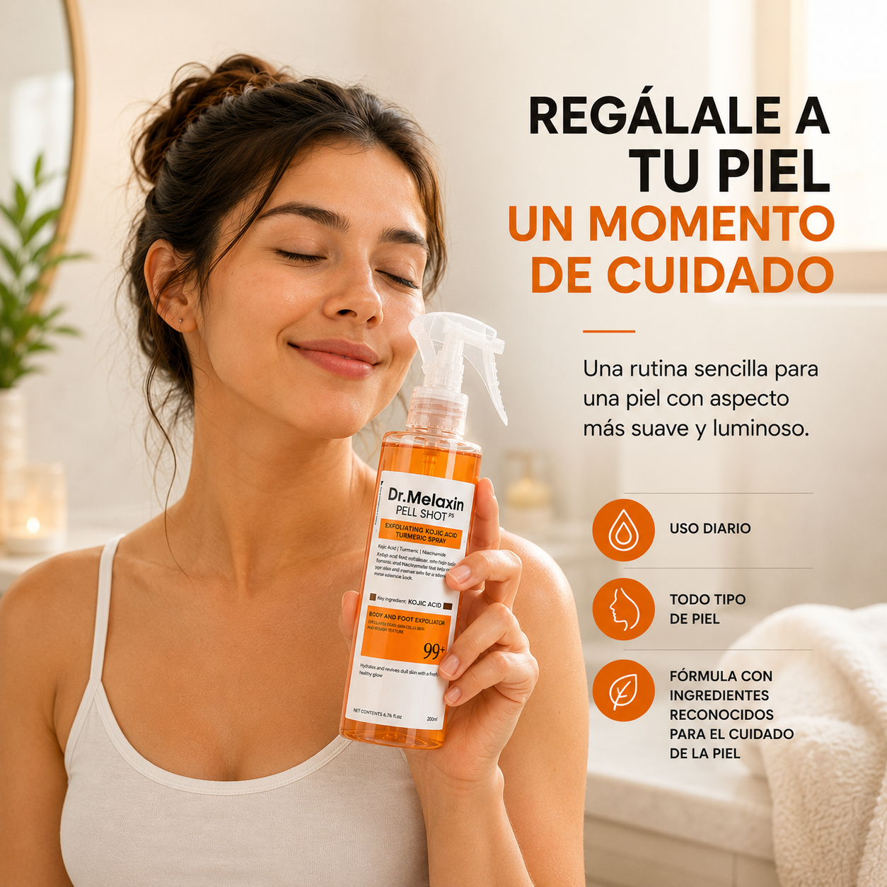 Dr. Melaxin Pell Shot P5 – Spray Exfoliante con Ácido Kójico y Cúrcuma | 200ml