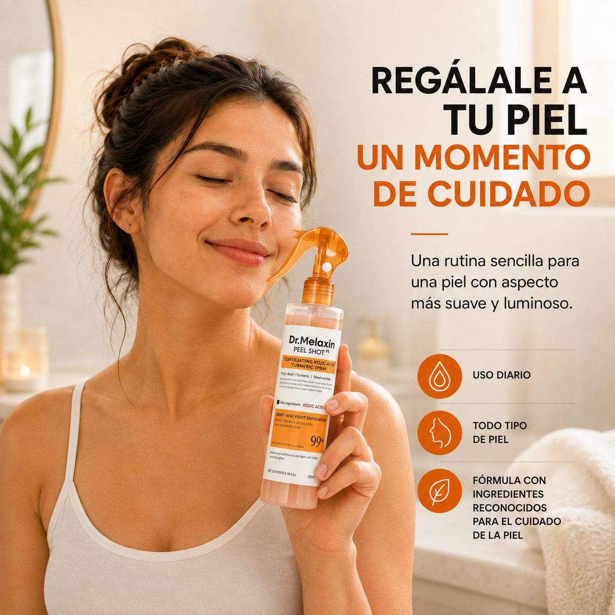 Dr. Melaxin Peel Shot P5 – Spray Exfoliante con Ácido Kójico y Cúrcuma | 200ml
